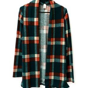 Vintage Sun and Moon Womens Plaid Size Small Jacket Sweater Red Green